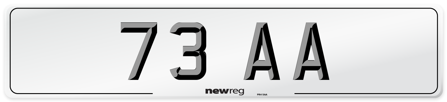 73 AA Number Plate from New Reg